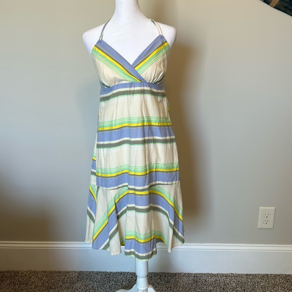Old navy. Cream, striped summer dress. Size small
